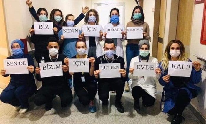 Sağlıkçılardan görsel ‘Evde Kal’ çağrısı