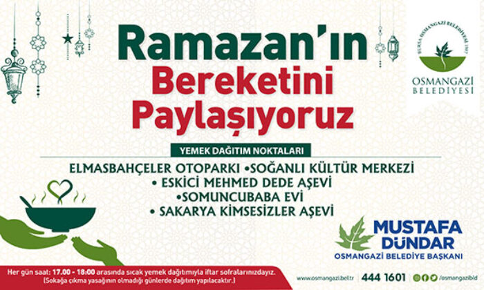 Osmangazi’den 5 noktada yemek dağıtımı
