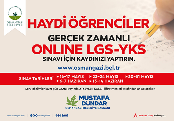Osmangazi’den öğrencilere online sınav