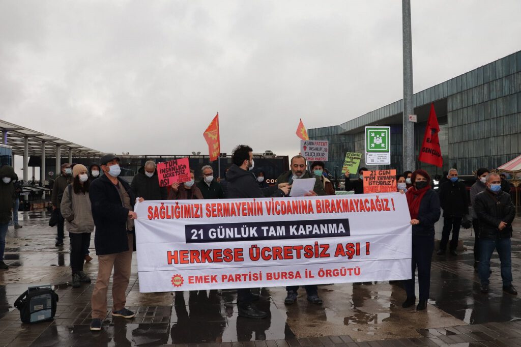 EMEP Bursa’dan aşı eylemi