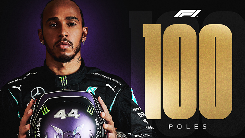 Hamilton 100. kez pole pozisyonunda