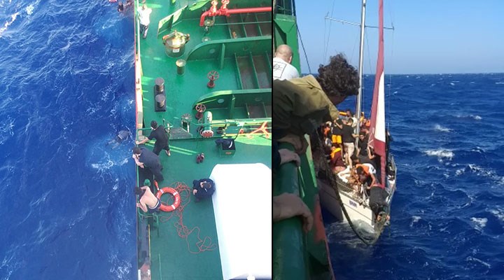 Teknedeki göçmenleri gemiye almayarak ölüme terk etmiş!