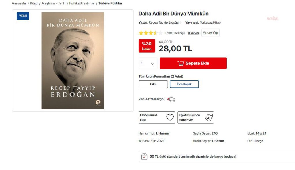 Cumhurbaşkanı Erdoğan’ın kitabı satışa çıktı