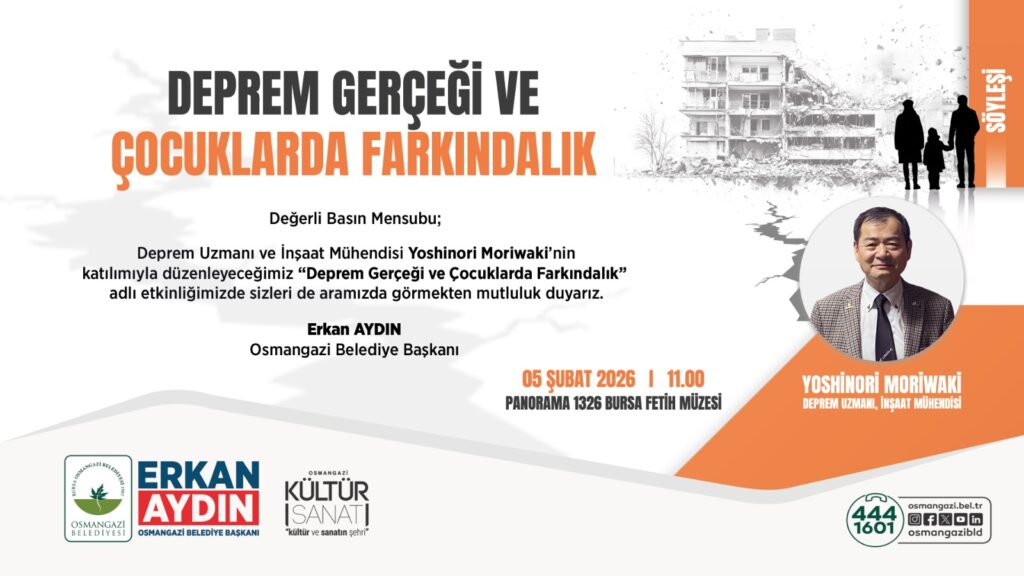 Deprem Gerçeği ve Çocuklarda Farkındalık Söyleşisi Panorama 1326’da Düzenlenecek