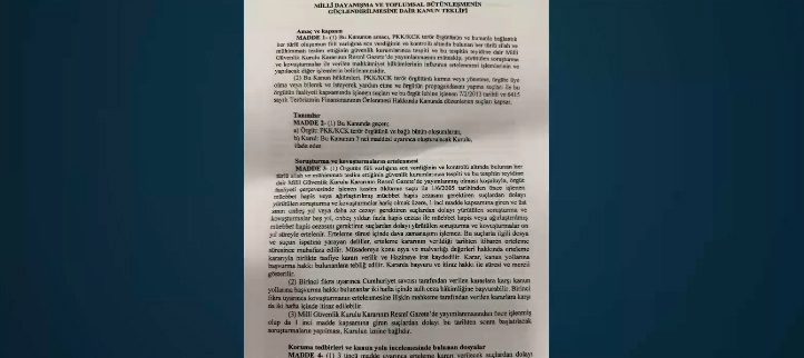 Milli Dayanışma ve Toplumsal Bütünleşme Kanun Teklifi Özeti