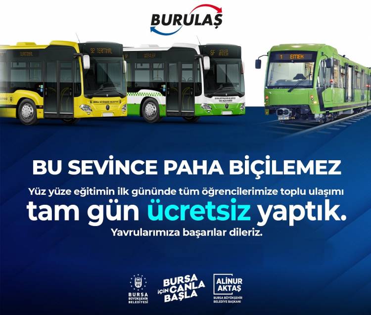 Bursa’da okula ulaşım ilk gün ücretsiz