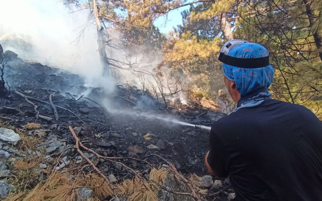 İZBAK Köyceğiz ekibi yangın soğutma çalışmasına katılıyor