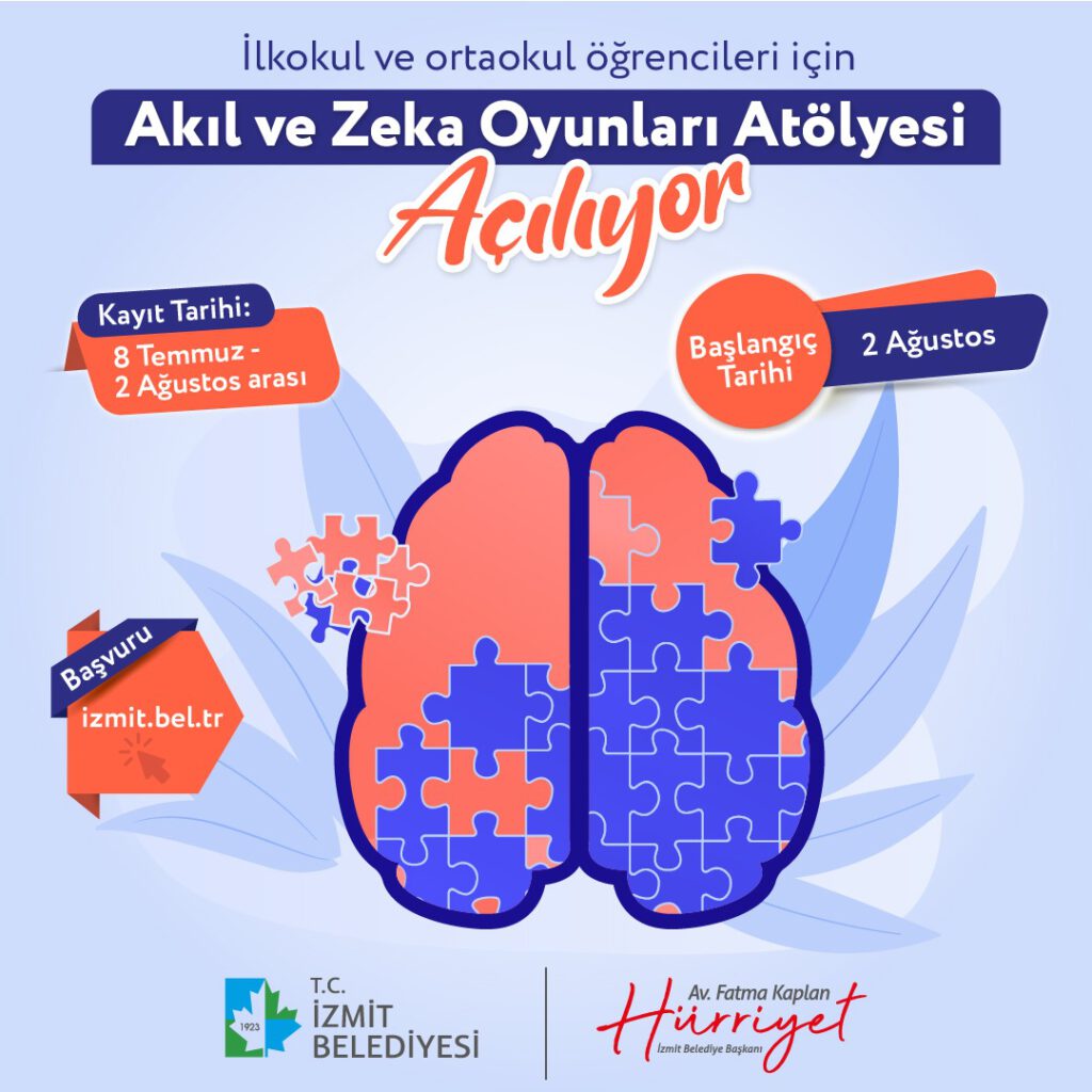 Kocaeli’nde Akıl ve Zeka Oyunları Atölyesi başvuruları sürüyor